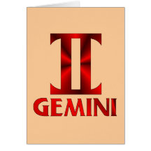 Red Gemini Horoscope Symbol Cards