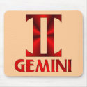 Red Gemini Horoscope Symbol mousepads by sun_signs Red Gemini Horoscope Symbol mousepads