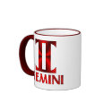 Red Gemini Horoscope Symbol mugs by sun_signs Red Gemini Horoscope Symbol mugs