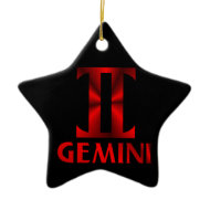 Red Gemini Horoscope Symbol ornament
