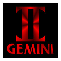Red Gemini Horoscope Symbol posters