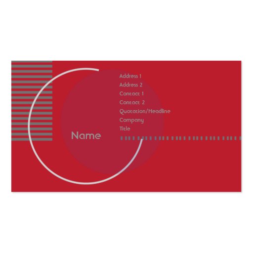Red Geometric Circle - Business Business Cards (front side)