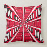 Red Geometric Ribbon American MoJo Pillow