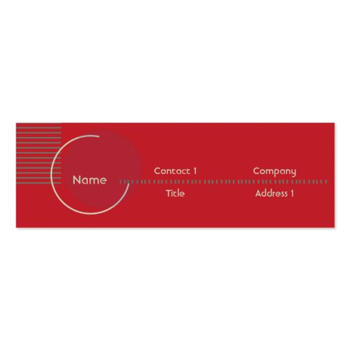 Red Geometric - Skinny Business Card (front side)