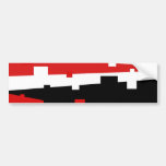 Red Geometric Striped Bumper Stickers