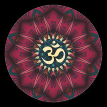 Red Geometry Golden Aum Spiritual Art Sticker stickers
