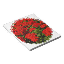 Red Geraniums Notepads