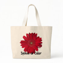 Red Gerber Daisy Close Up Photograph Tote Bags