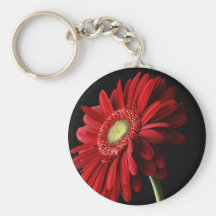 Red Gerber Daisy Keychain