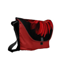 Red Gerber Daisy Messenger Bag