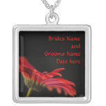 Red Gerbera Brides Wedding necklaces