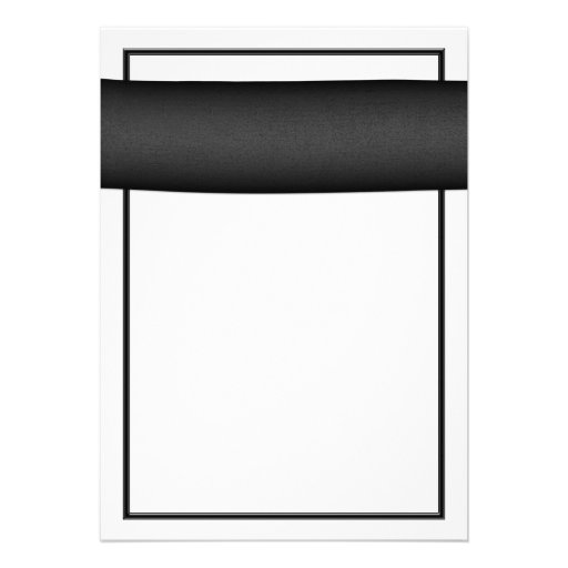 Red Gerbera Daisy Black Ribbon Wedding Invitation