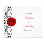 Red Gerbera Daisy Floral Response Card Announcements