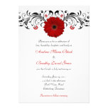 Red Gerbera Daisy Floral Wedding Invitation