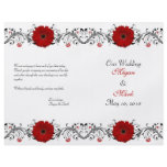Red Gerbera Daisy Floral Wedding Program Flyer Design