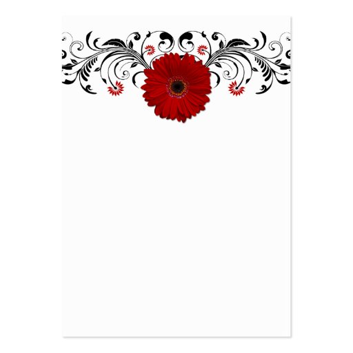 Red Gerbera Daisy Reception Card Business Card (back side)