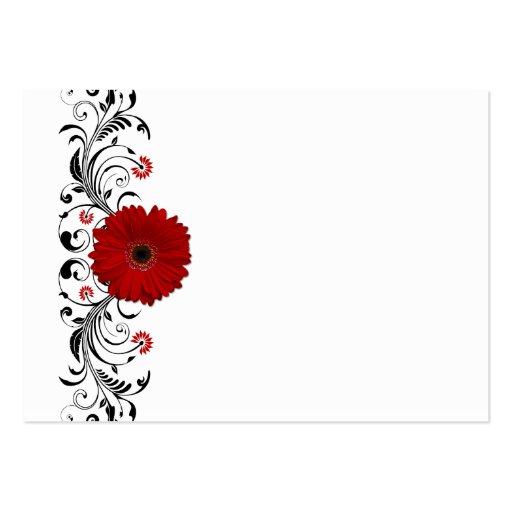 Red Gerbera Daisy Reception Card Business Cards (back side)
