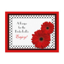 Red Gerbera Daisy Recipe Card for the Bride to Be Postcard