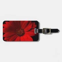 Red Gerbera Daisy Tag For Bags
