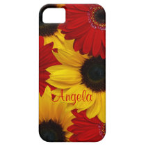 Red Gerbera Daisy Yellow Sunflower iPhone 5 Case