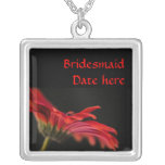 Red Gerbera Flower Bridesmaids Wedding necklaces