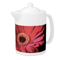 Red Gerbera flower teapot teapots
