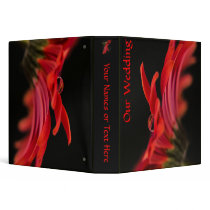 Red Gerbera Flower Wedding Binder
