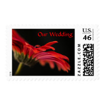 Red Gerbera Flower Wedding Stamps
