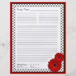 Red Gerbera Polka Dot Binder Recipe Inserts Flyer