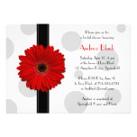 Red Gerbera Polka Dot Bridal Shower Invitation