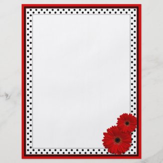 Red Gerbera Polka Dot Customize Your Own Flyers flyer