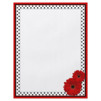Red Gerbera Polka Dot Customize Your Own Flyers