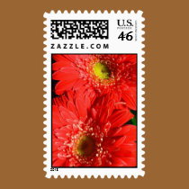 Red Gerbera stamps