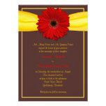 Red Gerbera with Yellow Ribbon Invitation