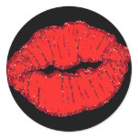red giltter lips stickers