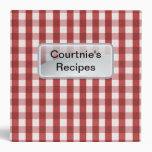 Red Gingham 3 Ring Binders
