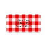 Red Gingham Address Label