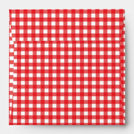 Red Gingham BBQ Checkered Invitation Envelope Zazzle