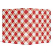 Red Gingham Vinyl Binders