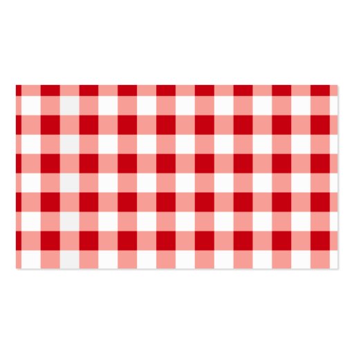 Red Gingham Business Card Template (back side)