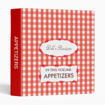 Red Gingham Check Pattern binders