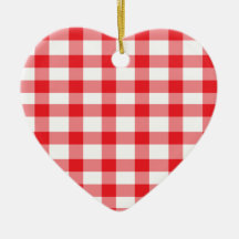 Red Gingham Christmas Ornaments