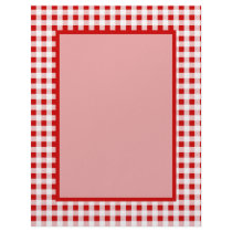 Red Gingham + Custom Color Custom Letterhead