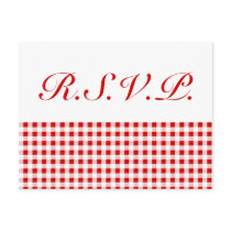 Red Gingham + Custom Color Postcard