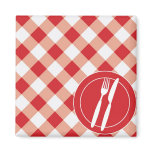 Red Gingham & Cutlery magnets
