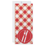 Red Gingham & Cutlery Customized Rack Card