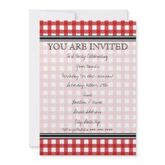 Red Gingham Invitation invitation