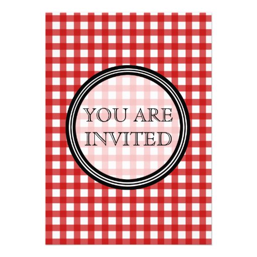 Red Gingham Invitation