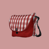 Red Gingham messenger bags