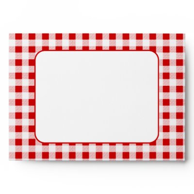 Envelopes on Red Gingham Pattern A7 Envelopes By Trendyteeshirts